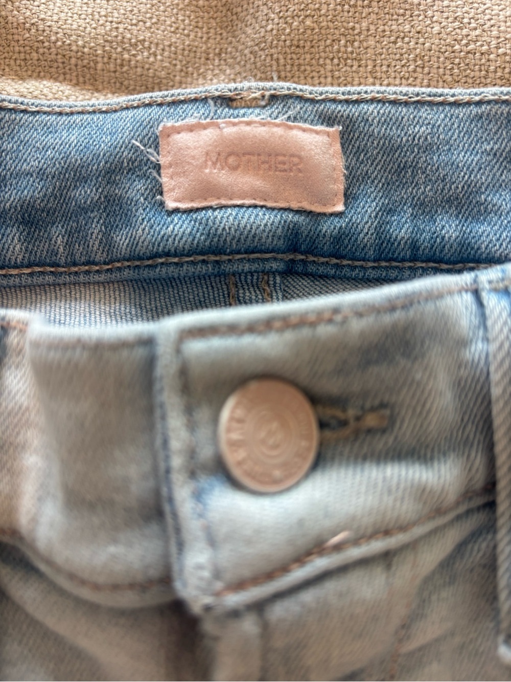 MOTHER Light Blue High-Rise Cropped Jeans with Frayed Hem - Picture 6 of 6